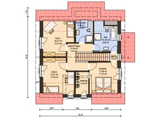 Fertighaus Haas O 163 A von Haas Fertigbau Schlüsselfertig ab 312000€, Satteldach-Klassiker Grundriss 2