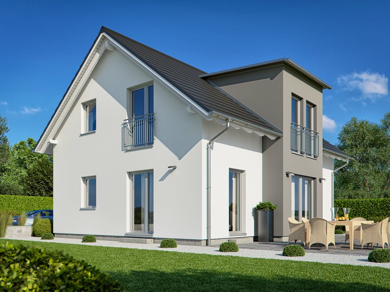 Fertighaus Haas S 140 A von Haas Fertigbau Ausbauhaus ab 212000€, Satteldach-Klassiker Außenansicht 1