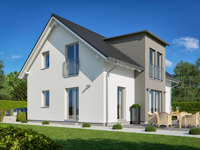 Fertighaus Haas S 140 A von Haas Fertigbau Ausbauhaus ab 224000€, Satteldach-Klassiker Außenansicht 1