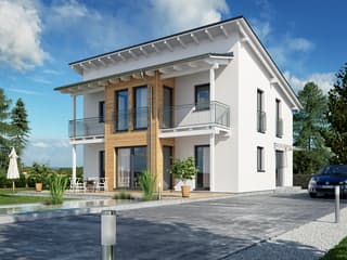 Fertighaus Haas S 140 D von Haas Fertigbau Schlüsselfertig ab 282000€, Pultdachhaus Außenansicht 1