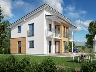 Fertighaus Haas S 140 D von Haas Fertigbau Schlüsselfertig ab 282000€, Pultdachhaus Außenansicht 2