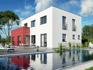 Fertighaus Haas S 154 D von Haas Fertigbau Schlüsselfertig ab 321000€, Cubushaus Außenansicht 2