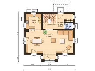 Fertighaus Haas S 130 B von Haas Fertigbau Schlüsselfertig ab 272000€, Stadtvilla Grundriss 1