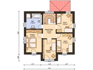 Fertighaus Haas S 130 B von Haas Fertigbau Schlüsselfertig ab 272000€, Stadtvilla Grundriss 2