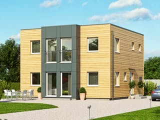 Fertighaus Haas S 131 A von Haas Fertigbau Schlüsselfertig ab 282000€, Cubushaus Außenansicht 1