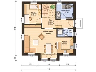 Fertighaus Haas S 131 A von Haas Fertigbau Schlüsselfertig ab 282000€, Cubushaus Grundriss 1