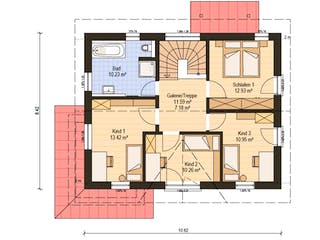Fertighaus Haas S 140 C von Haas Fertigbau Schlüsselfertig ab 276000€, Satteldach-Klassiker Grundriss 2