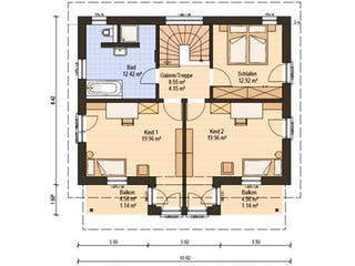Fertighaus Haas S 140 D von Haas Fertigbau Schlüsselfertig ab 282000€, Pultdachhaus Grundriss 2