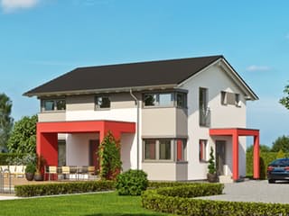 Fertighaus Haas S 141 B von Haas Fertigbau Schlüsselfertig ab 281000€, Satteldach-Klassiker Außenansicht 1