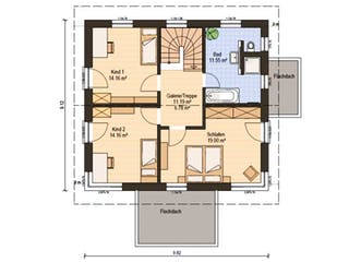 Fertighaus Haas S 141 B von Haas Fertigbau Schlüsselfertig ab 281000€, Satteldach-Klassiker Grundriss 2