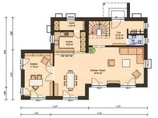 Fertighaus Haas S 154 D von Haas Fertigbau Schlüsselfertig ab 321000€, Cubushaus Grundriss 1