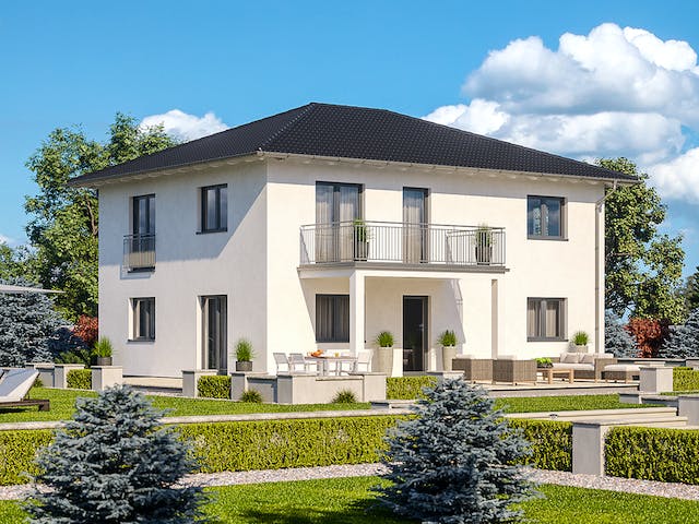 Fertighaus Haas Z 175 A von Haas-Fertigbau Schlüsselfertig ab 390000€, Stadtvilla Außenansicht 1