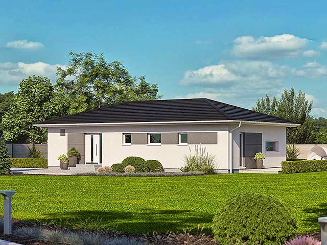 Fertighaus Haas BT 111 B von Haas Fertigbau Ausbauhaus ab 217000€, Bungalow Außenansicht 2