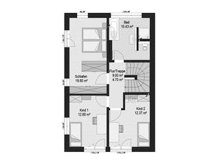 Fertighaus LEVA von Haas Fertigbau Ausbauhaus ab 298245€, Satteldach-Klassiker Grundriss 2