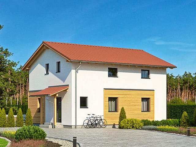 Fertighaus Haas O 130 B von Haas Fertigbau Ausbauhaus ab 197000€, Satteldach-Klassiker Außenansicht 1 Fertighaus Haas O 130 B von Haas Fertigbau Ausbauhaus ab 197000€, Satteldach-Klassiker Außenansicht 1