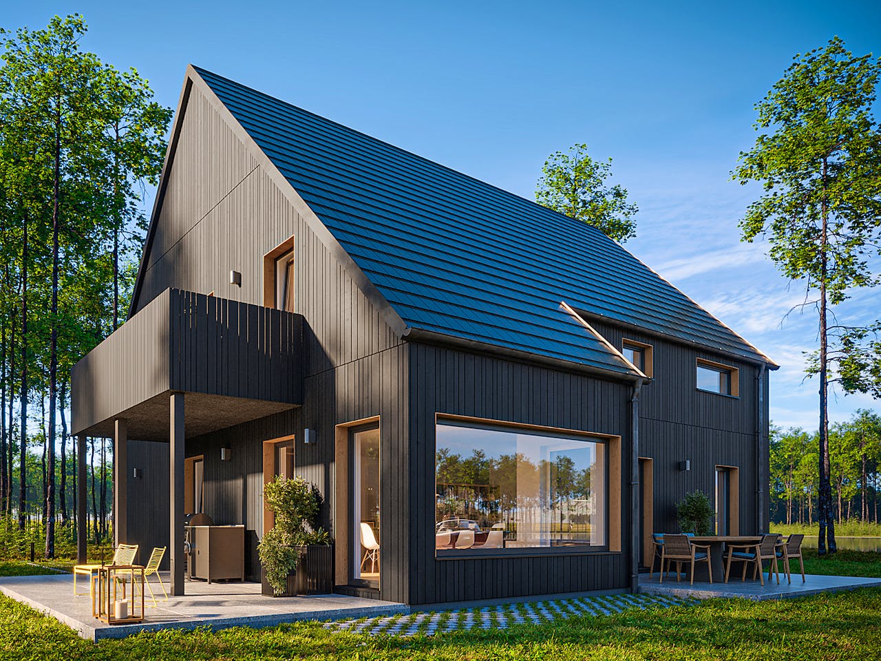 Fertighaus SELA von Haas Fertigbau - Mehrfamilienhäuser Ausbauhaus ab 365555€, Satteldach-Klassiker Außenansicht 1