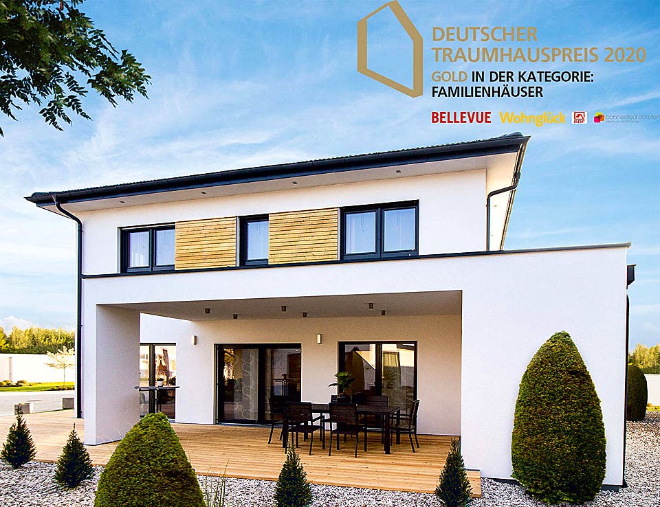 Fertighaus Haas Vita 160 von Haas-Fertigbau Ausbauhaus ab 291000€, Stadtvilla Außenansicht 1