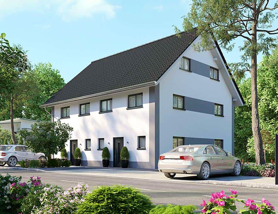 Massivhaus Habilis von AUREA Massivhaus, Satteldach-Klassiker Außenansicht 1