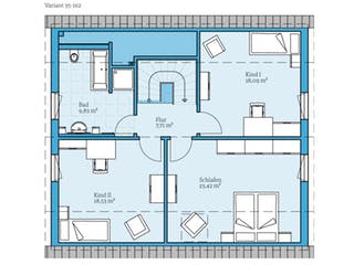 Fertighaus Variant 35-162 von Hanse Haus, Satteldach-Klassiker Grundriss 2