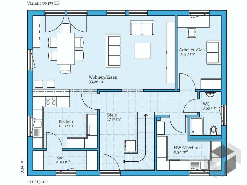 Variant 35-173 von Hanse Haus Grundriss
