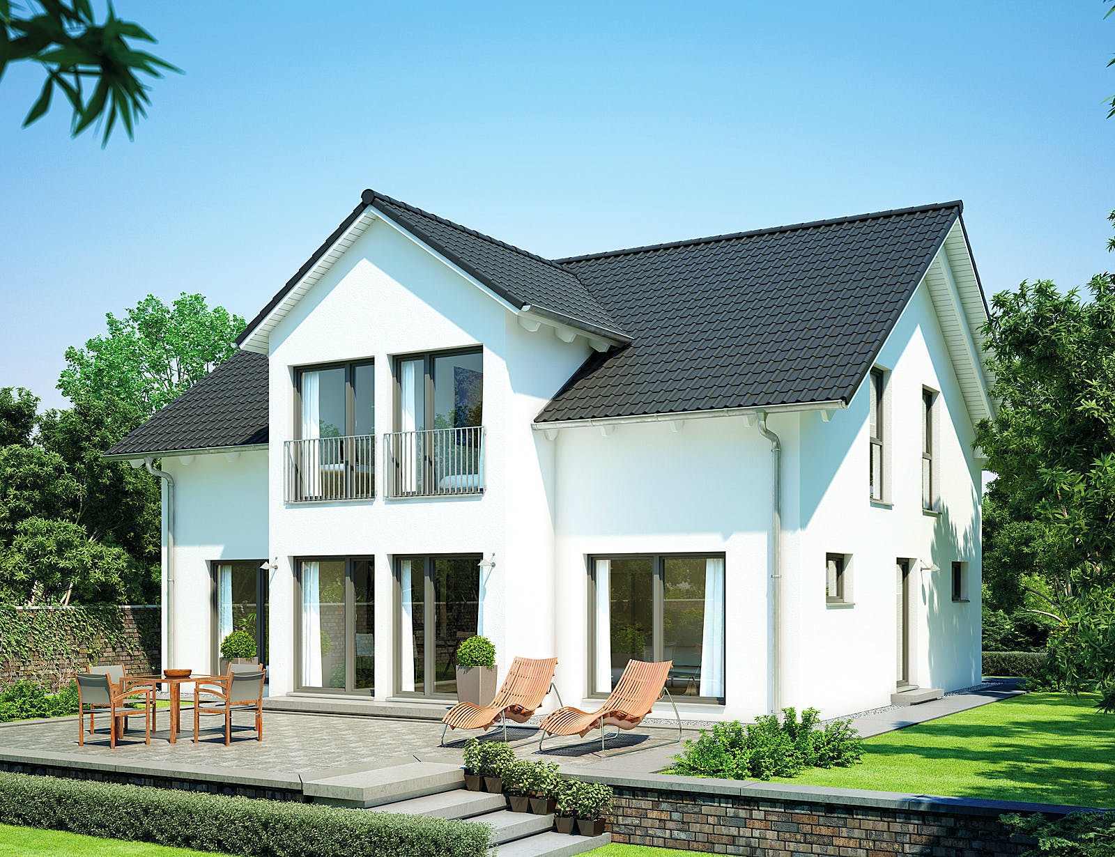 Fertighaus Variant 35-184 von Hanse Haus Schlüsselfertig ab 402258€, Satteldach-Klassiker Außenansicht 1