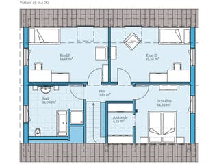 Fertighaus Variant 45-164 von Hanse Haus, Satteldach-Klassiker Grundriss 2
