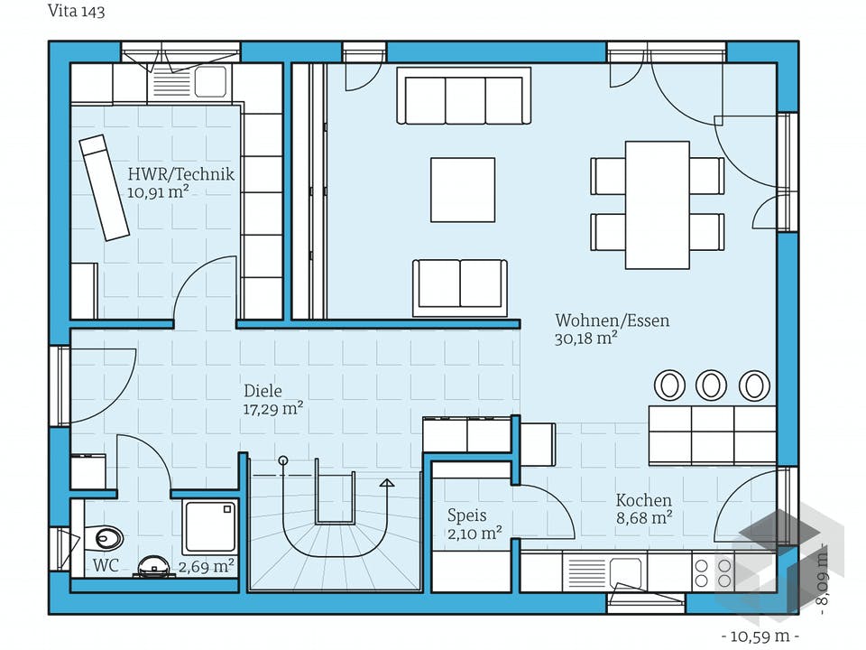 Vita 143 von Hanse Haus Grundriss