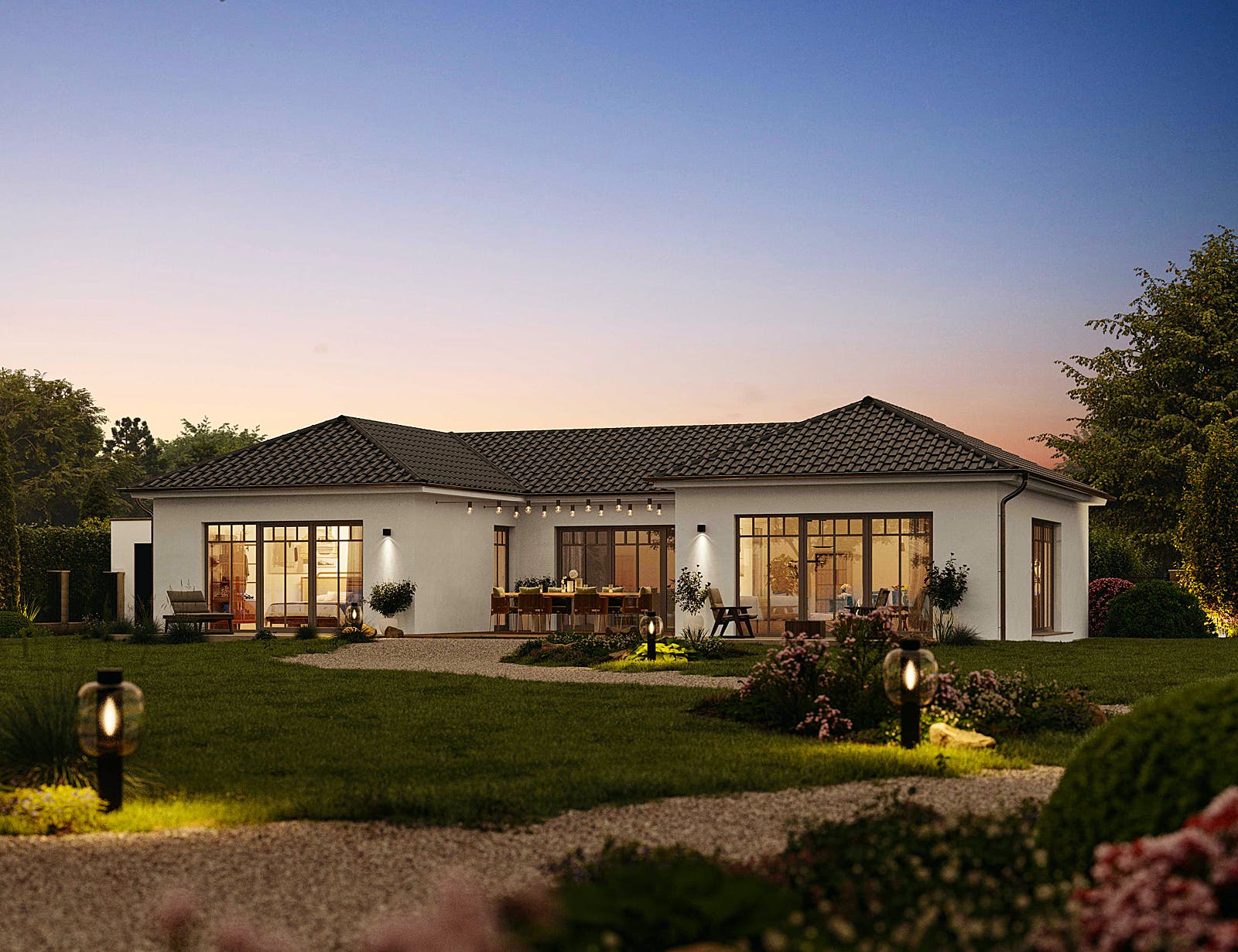 Fertighaus Bungalow 123 von Hanse Haus Schlüsselfertig ab 393517€, Bungalow Außenansicht 1