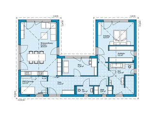 Fertighaus Bungalow 123 von Hanse Haus, Bungalow Grundriss 1