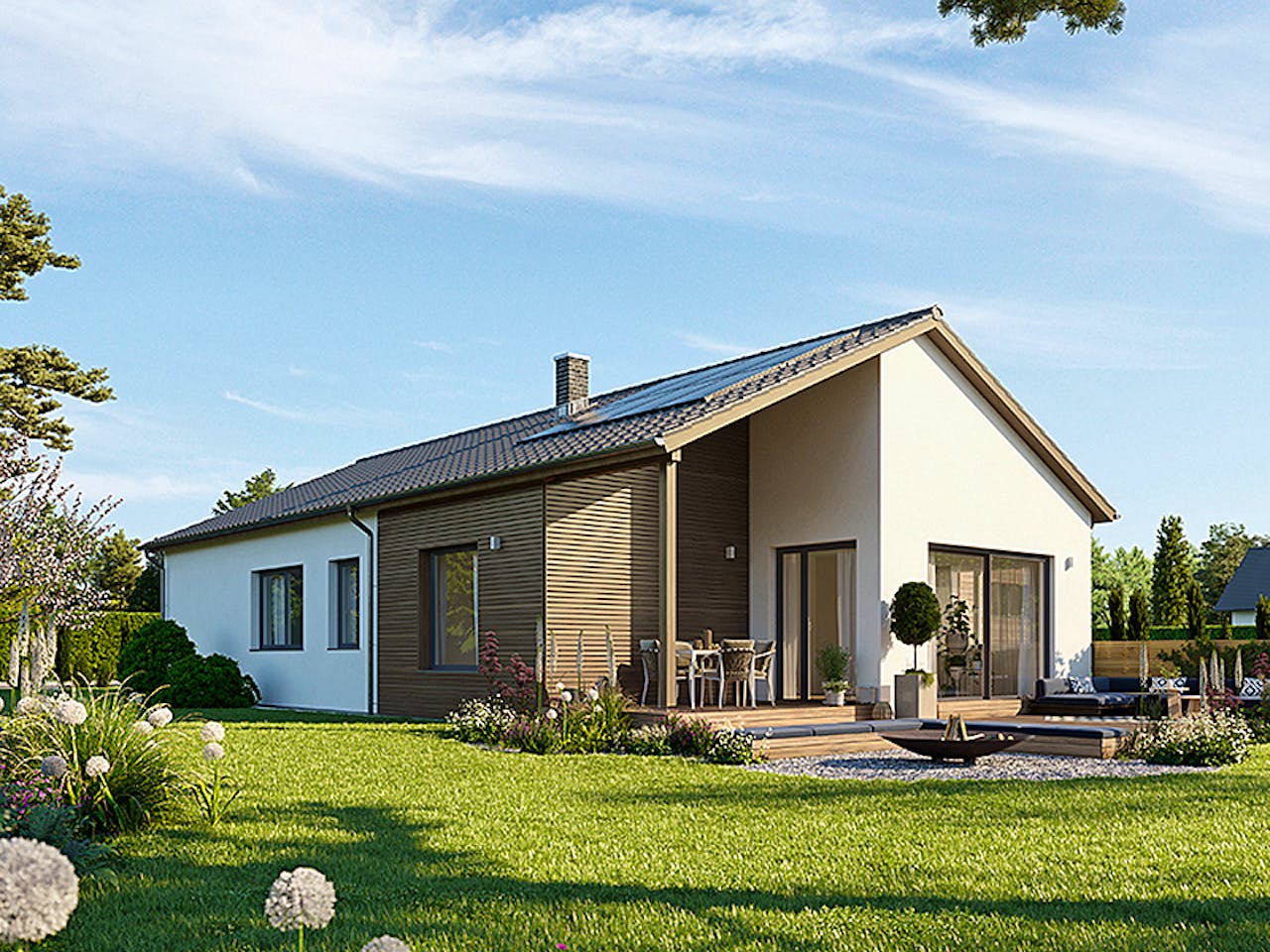 Fertighaus Bungalow 127 von Hanse Haus Schlüsselfertig ab 405192€, Bungalow Außenansicht 1