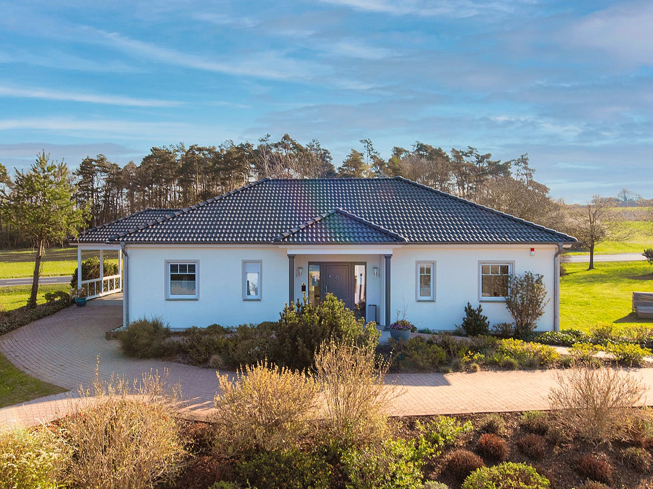 Fertighaus Bungalow 139 von Hanse Haus Schlüsselfertig ab 437172€, Bungalow Außenansicht 1