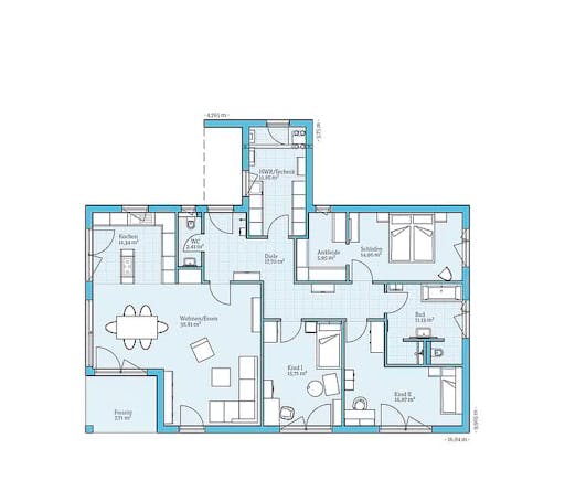 Hanse - Bungalow 154 Floorplan 1