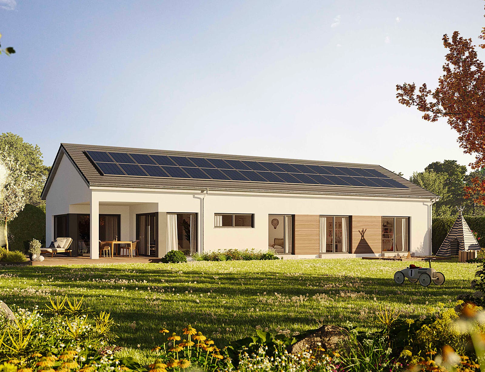 Fertighaus Bungalow 169 von Hanse Haus Schlüsselfertig ab 512056€, Bungalow Außenansicht 1