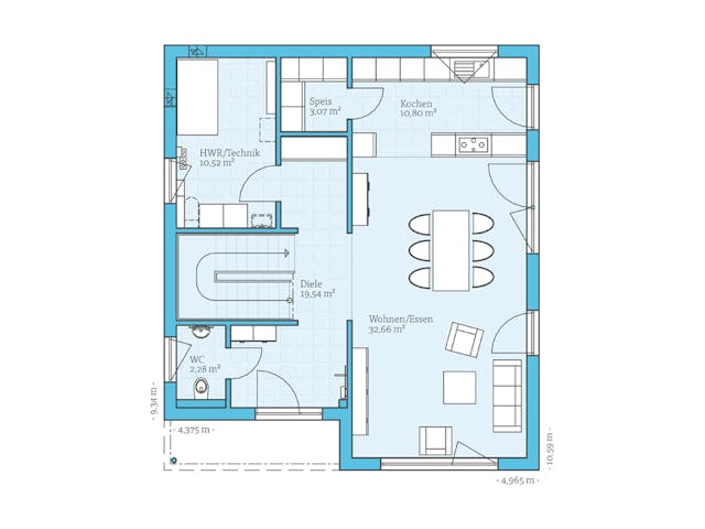 Fertighaus Cubus 162 von Hanse Haus Schlüsselfertig ab 431778€, Cubushaus Grundriss 1