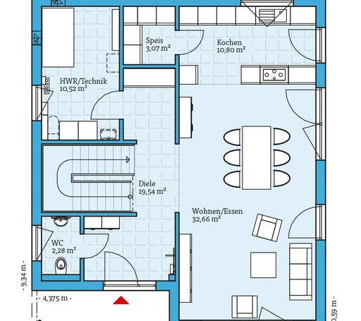 Fertighaus Cubus 162 von Hanse Haus Schlüsselfertig ab 381945€, Cubushaus Grundriss 1