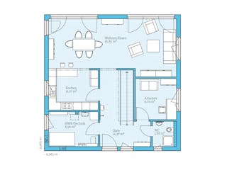 Fertighaus Cubus 167 von Hanse Haus Schlüsselfertig ab 459877€, Cubushaus Grundriss 1