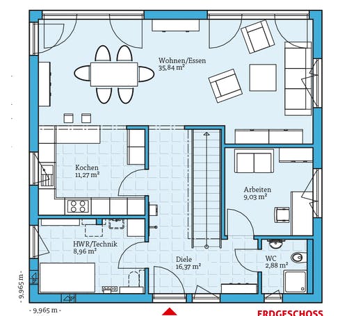 Fertighaus Cubus 167 von Hanse Haus Schlüsselfertig ab 406407€, Cubushaus Grundriss 1