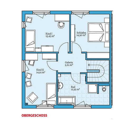 Fertighaus Doppelhaus 135 von Hanse Haus Schlüsselfertig ab 344786€, Cubushaus Grundriss 2