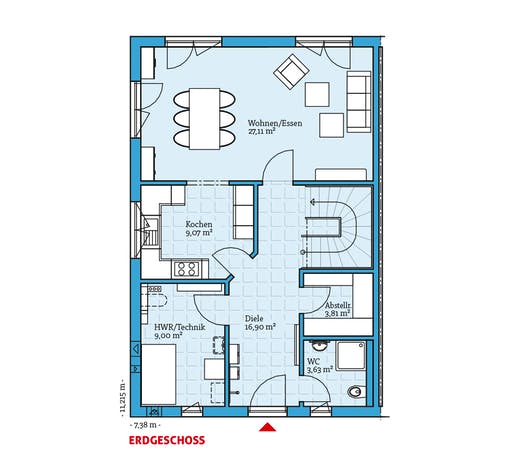 Fertighaus Doppelhaus 139 von Hanse Haus Schlüsselfertig ab 254279€, Stadtvilla Grundriss 1