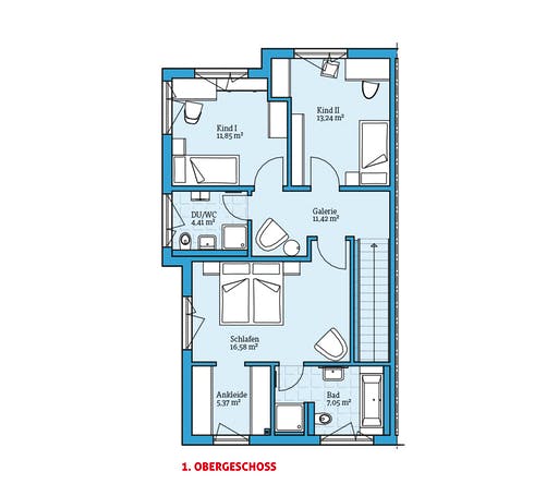 Fertighaus Doppelhaus 144 von Hanse Haus Schlüsselfertig ab 369972€, Cubushaus Grundriss 2