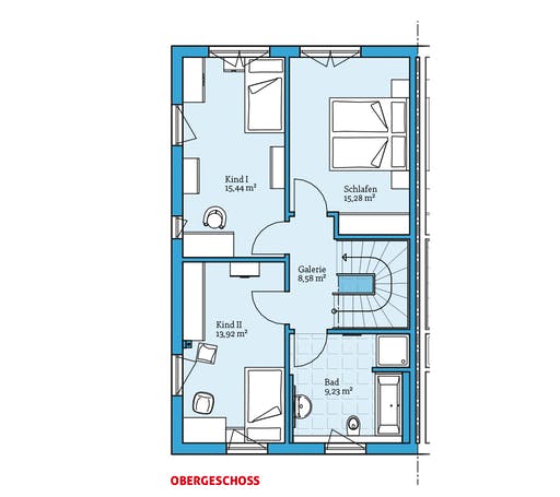 Fertighaus Doppelhaus 35-176 von Hanse Haus Schlüsselfertig ab 399167€, Satteldach-Klassiker Grundriss 2
