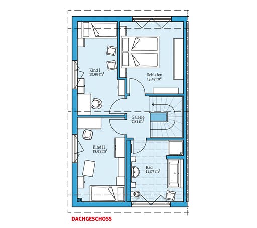 Fertighaus Doppelhaus 25-125 von Hanse Haus Schlüsselfertig ab 321548€, Satteldach-Klassiker Grundriss 2