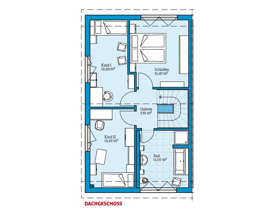 Fertighaus Doppelhaus 25-125 von Hanse Haus Schlüsselfertig ab 330431€, Satteldach-Klassiker Grundriss 2