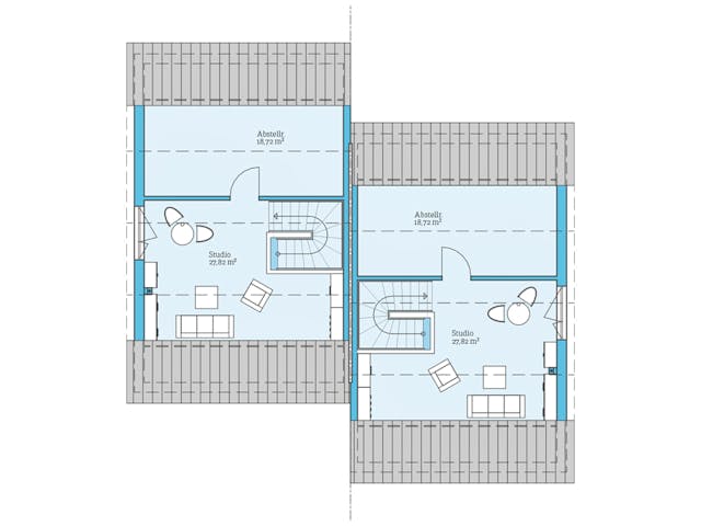 Fertighaus Doppelhaus 164 von Hanse Haus Schlüsselfertig ab 457474€, Satteldach-Klassiker Grundriss 3