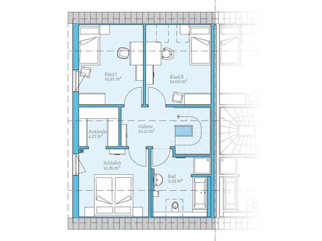 Fertighaus Doppelhaus 35-130 von Hanse Haus Schlüsselfertig ab 352364€, Satteldach-Klassiker Grundriss 2