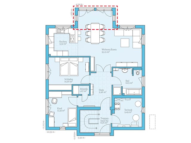 Fertighaus Duo 203 von Hanse Haus Schlüsselfertig ab 600703€, Stadtvilla Grundriss 1