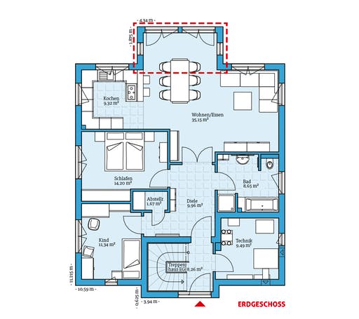 Fertighaus Duo 203 von Hanse Haus Schlüsselfertig ab 511409€, Stadtvilla Grundriss 1