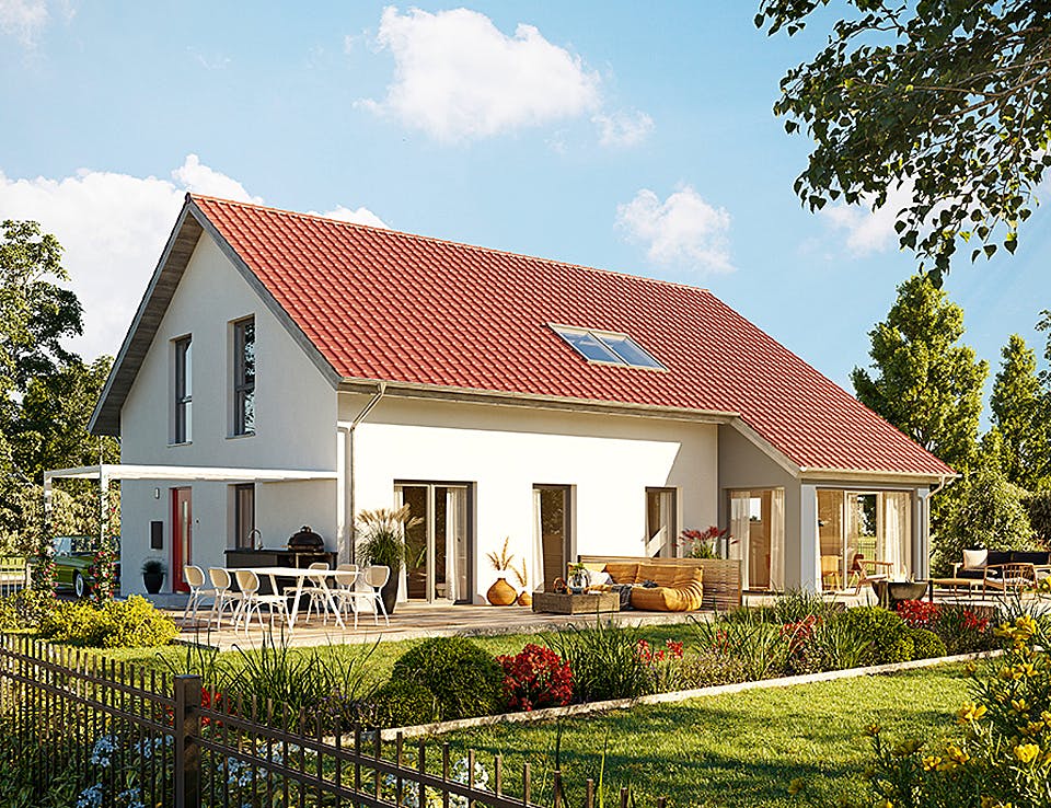Fertighaus Duo 210 von Hanse Haus Schlüsselfertig ab 487552€, Satteldach-Klassiker Außenansicht 1