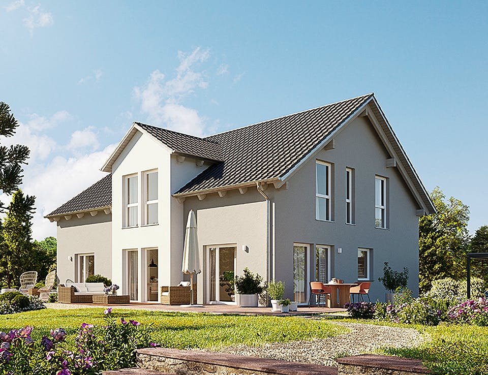 Fertighaus Duo 229 von Hanse Haus Schlüsselfertig ab 503649€, Satteldach-Klassiker Außenansicht 1