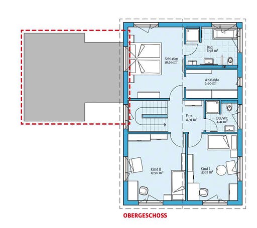Fertighaus Variant 169 von Hanse Haus Schlüsselfertig ab 397983€, Satteldach-Klassiker Grundriss 2